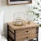 Home Details Large Gold Vintage Mirrored Bottom Octagonal Glass Keepsake Box
